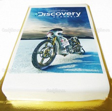 Торт с логотипом компании Discovery